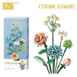 LOZ Mini Blocks Eternal Flowers II Set – Floral Building Kit, 680 Pcs